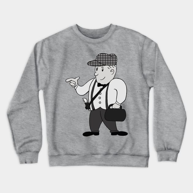 50s Inspired Mascot (Black&White) Crewneck Sweatshirt by Avengedqrow